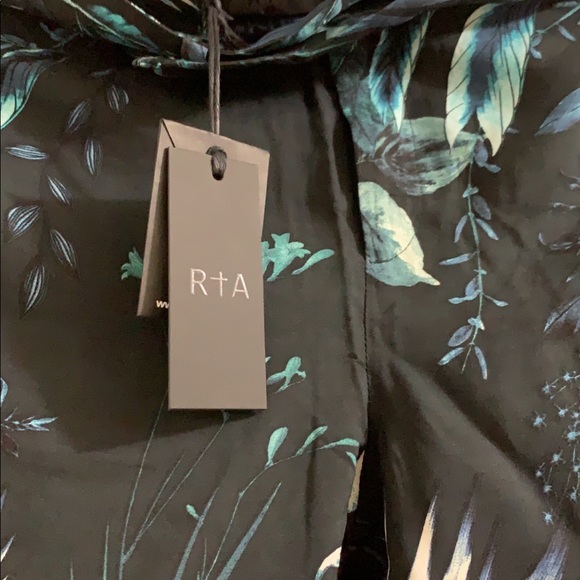 NWT RtA Black/Blue Taja Tropical Pants - Picture 13 of 13